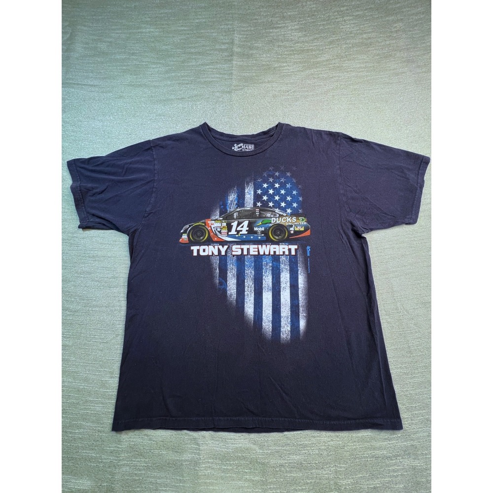 Tony Stewart 14 Ducks Unlimited NASCAR Chase Authentic T-Shirt Navy Mens XL